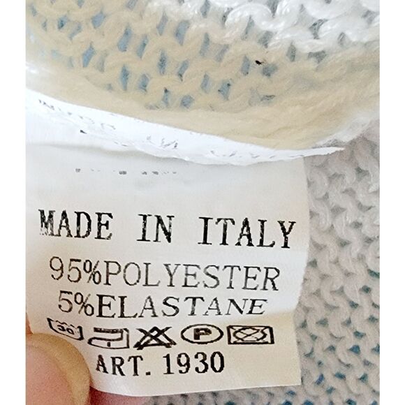 NT By Amati XL Italy SS Sweater Shirt Top Blue Sunflower Boat Neck *Loose Stitch - Picture 7 of 7